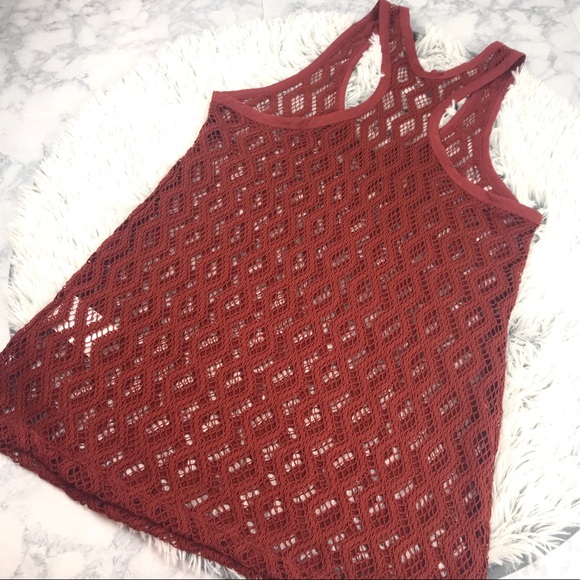 Banana Republic Boho Crochet Racerback Tank EUC - Picture 2 of 8